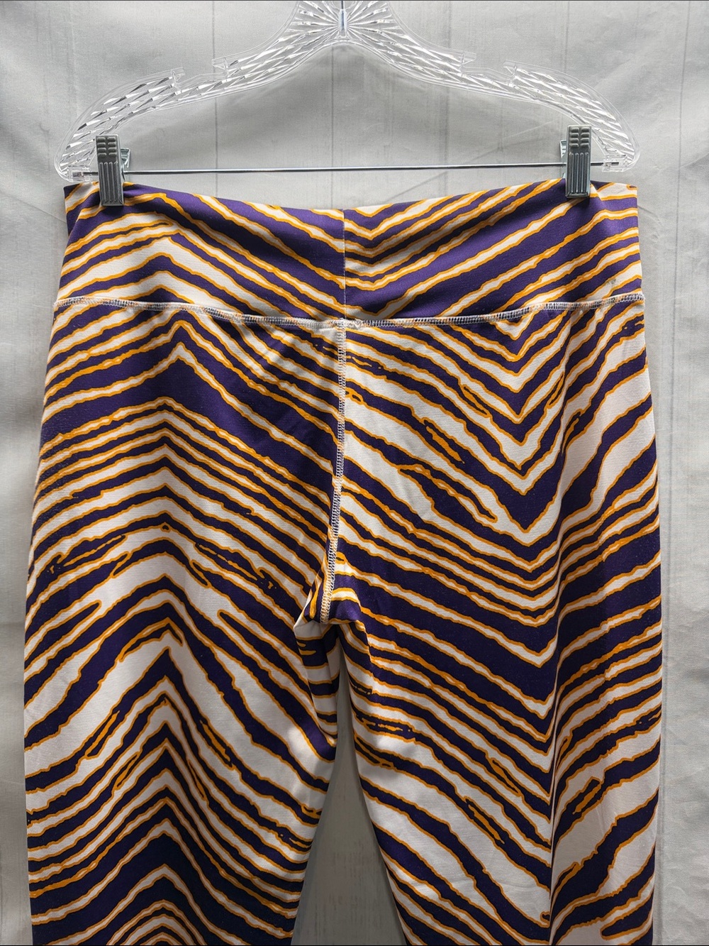 Majestic Zubaz Pants Minnesota Vikings Purple Gold Striped 90s Swag Pants XL - Picture 6 of 7